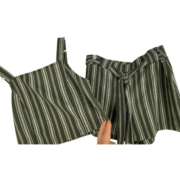 NOBO Green Striped Two-Piece Set No Boundaries L Jr 11-13 RAA10431 New - Picture 2 of 7